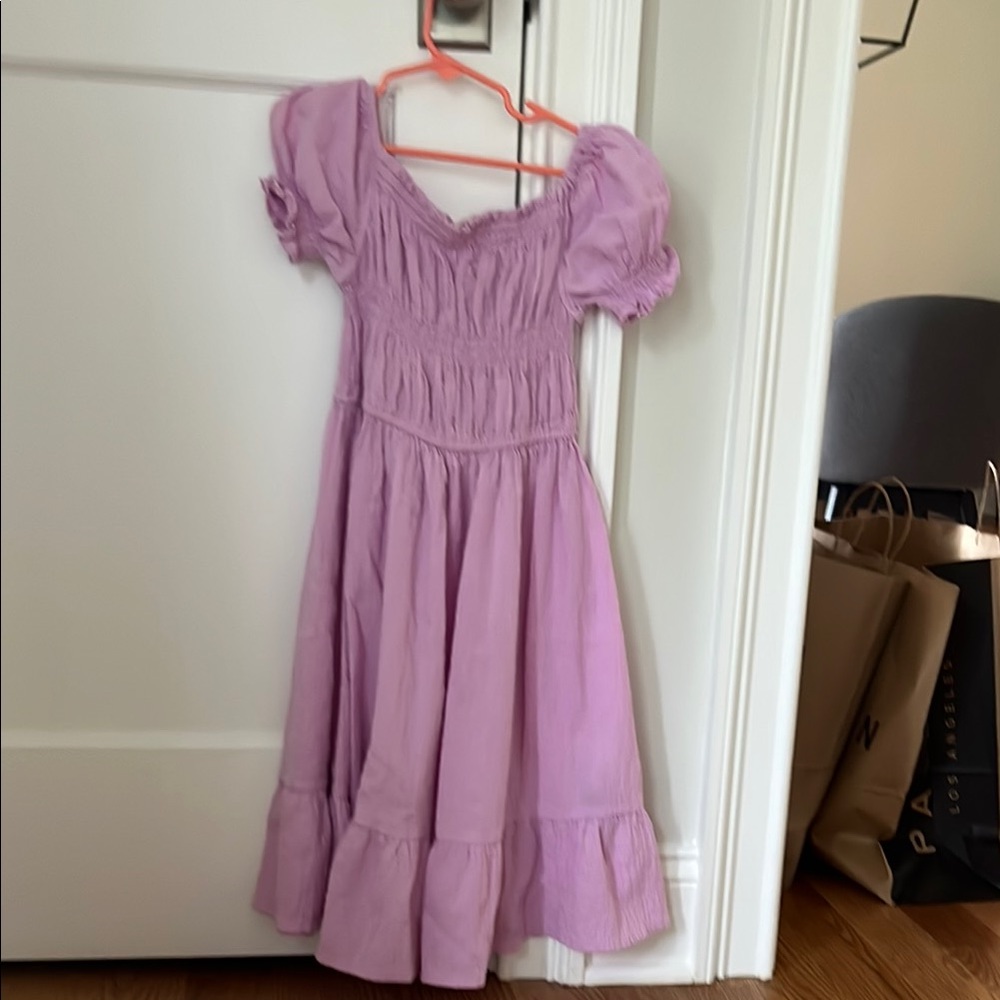 Marks & Spencer Purple Ruched Puff Sleeve Sundress